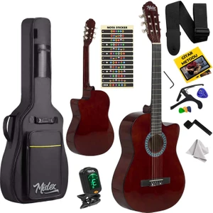 CG-390BR-XBAG Klasik Gitar 4/4 Sap Ayarlı Kesik Kasa (Çanta Tuner Askı Capo Metod Pena)