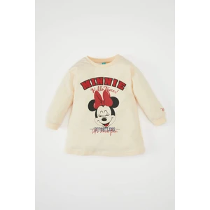 Kız Bebek Disney Mickey & Minnie Bisiklet Yaka Uzun Kollu Sweatshirt Elbise D2201A524AU