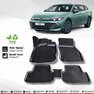 Volkswagen Passat Paspas B9 Variant Uyumlu 2024 Sonrası 3D Havuzlu Paspas