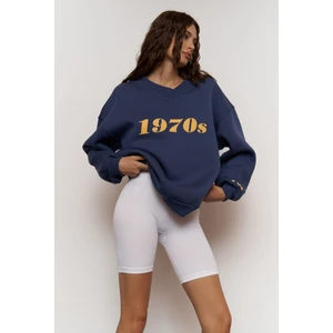 Mai 1970S Indigo Oversize Unisex Sweatshirt