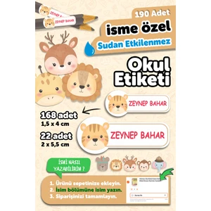 Okul Etiketi Kalem Defter Kişiye Özel Isim Yazılabilen Etiket 180 Adet
