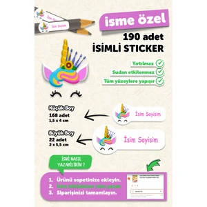 Okul Etiketi Kalem Defter Etiketi Özel Isim Yazılabilen Etiket 180 Adet