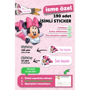 Okul Etiketi Kalem Defter Etiketi Özel Isim Yazılabilen Etiket 180 Adet