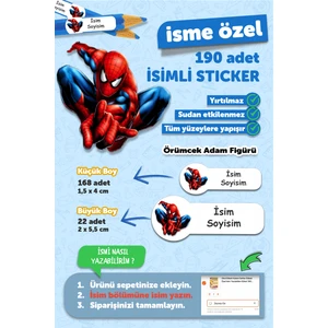 Okul Etiketi Kalem Defter Etiketi Spiderman Özel Isim Yazılabilen Etiket Winnie The Pooh 1 - 180 Adet