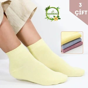 Kral Socks Kadın Bambu Patik Çorap (3 Adet) Görünmez Dikişsiz Parfümlü Kısa Yazlık Kadın Çorabı