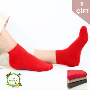 Kral Socks Kadın Bambu Patik Çorap (3 Adet) Görünmez Dikişsiz Parfümlü Kısa Yazlık Kadın Çorabı