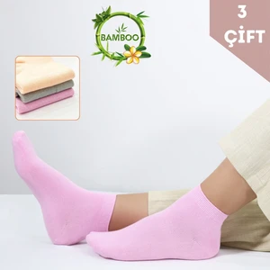 Kral Socks Kadın Bambu Patik (3 Adet) Görünmez Dikişsiz Parfümlü Kısa Yazlık Kadın Çorabı
