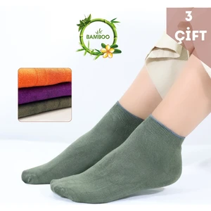 Kral Socks Kadın Bambu Patik Çorap (3 Adet) Görünmez Dikişsiz Parfümlü Kısa Yazlık Kadın Çorabı