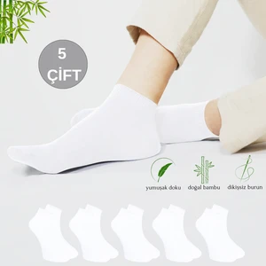 Kral Socks Erkek Patik Düz Desen (5 Çift) Bambu Dikişsiz Hassas Dokuma Parfümlü Kısa Çorap