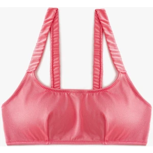 Bralet Bikini Üstü Arkası Kopça Kapamalı Büzgü Detaylı Pedli