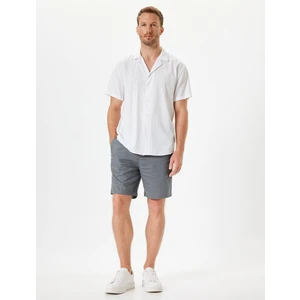 Keten Karışımlı Şort Kısa Chino Cep Detaylı