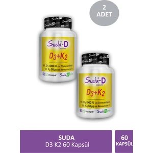 Suda Vitamin D3 K2 60 Kapsül x 2 Adet