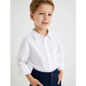 Basic Gömlek Uzun Kollu Tek Cepli Pamuklu