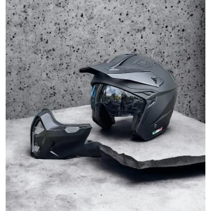 X1-X Seul Tokyo 2 Mat Siyah Modüler Kask (Yeni Sezon)