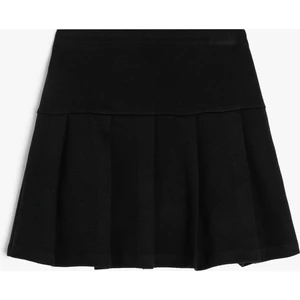 Basic Mini Etek Pileli Pamuklu