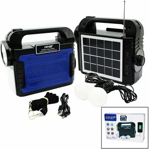 Begin Power Solar Enerji El Feneri Radyo Bluetooth Mp3 Powerbank 2 Ampul Kamp Aydınlatma