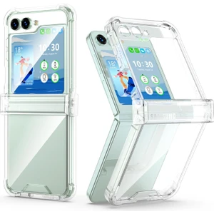 Galaxy Z Flip 5  Uyumlu Şeffaf Silikon Kılıf Darbe Önleyici Köşe ve Kamera Korumalı Yüksek Koruma