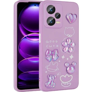 Techno Guru Redmi Note 12 Pro Plus 5g Kılıf Kabartma Figürlü Parlak Zore Toys Silikon Kapak