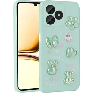 Techno Guru Realme C53 Kılıf Kabartma Figürlü Parlak Zore Toys Silikon Kapak