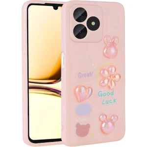 Techno Guru Realme C53 Kılıf Kabartma Figürlü Parlak Zore Toys Silikon Kapak