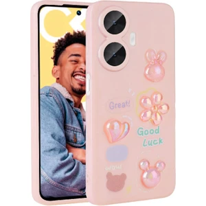 Techno Guru Realme C55 Kılıf Kabartma Figürlü Parlak Zore Toys Silikon Kapak