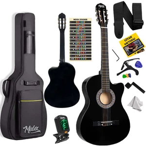 CG-390BK-XBAG Siyah Klasik Gitar 4/4 Sap Ayarlı Kesik Kasa Full Set (Çanta Tuner Askı Capo Metod Pena)