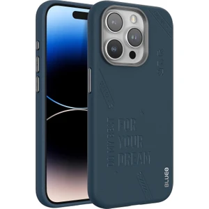 iPhone 15 Pro Max Uyumlu Lacivert Deri Punk Premium Telefon Kılıfı