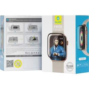 BLUEO Apple Watch 4 / 5 / 6 / SE - 44mm Uyumlu Uygulama Aparatlı Akıllı Saat Ekran Koruyucu - Tam Koruma
