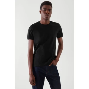 Tarz Cool Siyah Basic Erkek Slim Fit %100 Pamuklu Kısa Kollu Bisiklet Yaka T-Shirt