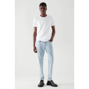 Tarz Cool Beyaz Basic Erkek Slim Fit %100 Pamuklu Kısa Kollu Bisiklet Yaka T-Shirt