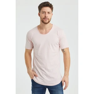 Tarz Cool Erkek Pembe Pis Yaka Salaş T-Shirt
