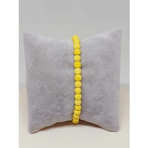 Yaşam Tohumu Lav Taşı Sarı Renk Bileklik 6mm (52382)