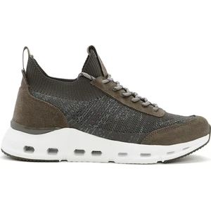 Zero Erkek Bej Kalın Tabanlı Bağcıklı Kumaş Sneaker 24SFD69346F