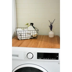 %100 Doğal Bambu Kaydırmaz Banyo Matı ve Çamaşır Makinesi Üstü Örtüsü – Suya Dayanıklı, Naturel, 80x50 cm