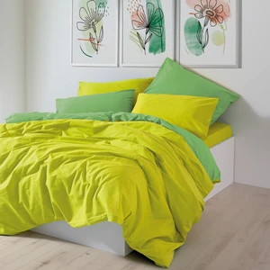 Cozy Home Popping Colors Çift Kişilik Lastikli Çarşaflı Nevresim Takımı Sage Sarı-Yeşil