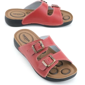 Yazlık Rahat Taban Iki Toka Ayarlanabilir Suni Deri Günlük Kadın Terlik