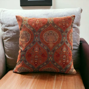 Pillows Store Geleneksel Karanfil Desenli Kiremit Kırlent Kılıfı 45 x 45 cm