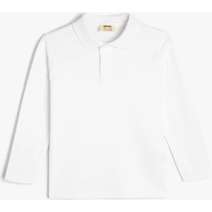 Çocuk Basic Polo Yaka Tişört Uzun Kollu Pamuklu