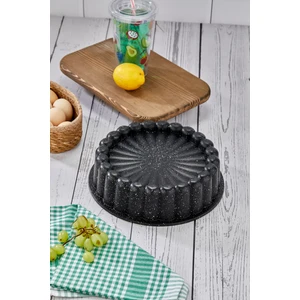 Granit Döküm Tart Kalıbı Gri 26CM Kutulu Dilimli Tart Turta Kalıbı Gri Kutulu