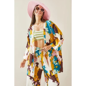 Hardal Batik Desenli Kimono 5YXK4-48830-37