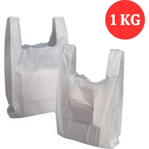 Kalbi Ticaret Kırık Beyaz Poşet Kalın Küçük Boy 1 kg Atlet Poşet Market Manav Poşeti