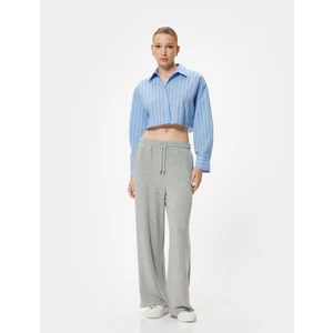 Modal Kumaş Eşofman Altı Bol Paça Beli Bağlamalı