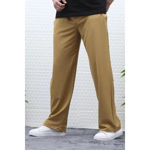 Erkek Likralı Baggy Pantolon Düz Paça Paraşüt Kumaş Pantolon