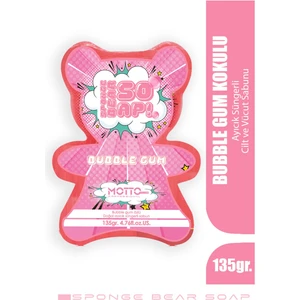 Motto Plus Professional Doğal Süngerli Bubble Gum Kokulu Kids Sabun Pembe 135GR.