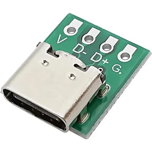 USB Type-C 3.1 Konnektörü 4 Pin Dişi Açılı DIP Çevirici Jack PCB USB Şarj Soketi Dip DIY
