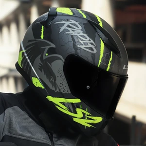Ls2 Rapıd 2 Raven Mat Siyah-Gri-Neon Sarı Kask