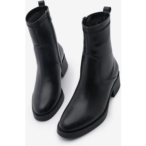 Kadın Fermuarlı Topuklu Günlük Bot Befor Siyah