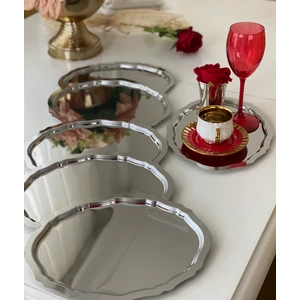 Elzem Tepsi 25 cm Paslanmaz Çelik Oval 6 Adet Servis ve Sunum Tepsisi