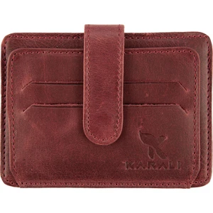 Karalı Deri Hakiki Deri Kartlık Bordo K561-06