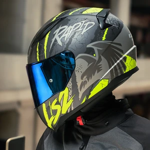 Ls2 Rapıd 2 Raven Mat Siyah-Gri-Neon Sarı Kask